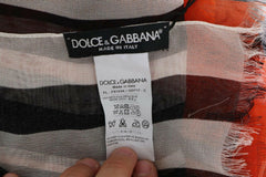 Dolce & Gabbana Multicolor Striped Silk Shawl Fringes Scarf -   -  Dolce & Gabbana.
