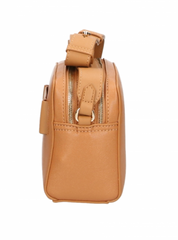 Plein Sport Chic Camel-Toned Crossbody with Double Zip Closure -  Luxury Cross Body Bag for Women -  Plein Sport.