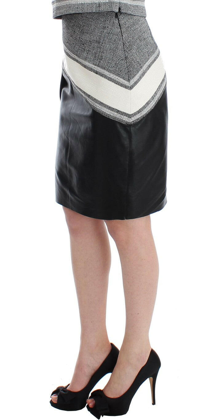 Sachin & Babi Gray Black Liza Leather Straight Pencil -   -  Sachin & Babi.