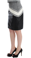 Sachin & Babi Gray Black Liza Leather Straight Pencil -   -  Sachin & Babi.