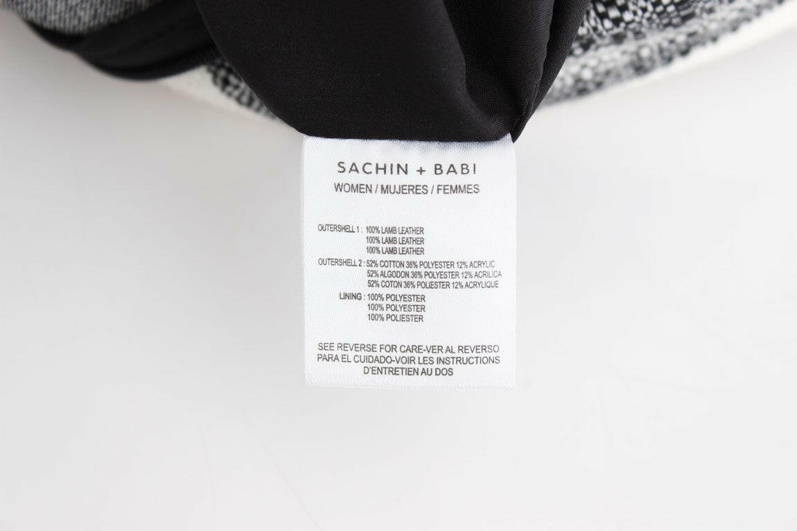 Sachin & Babi Gray Black Liza Leather Straight Pencil -   -  Sachin & Babi.