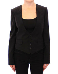 Dolce & Gabbana Black Silk Scarf Back Blazer Jacket -   -  Dolce & Gabbana.
