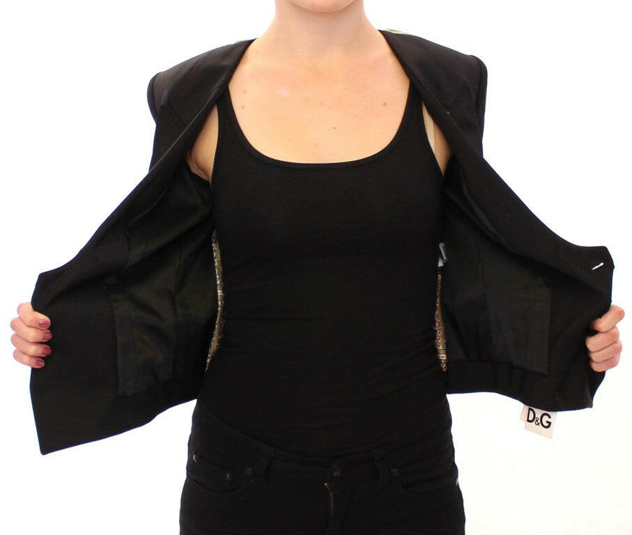 Dolce & Gabbana Black Silk Scarf Back Blazer Jacket -   -  Dolce & Gabbana.