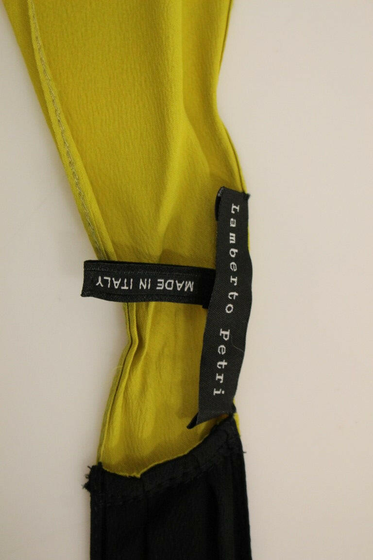 Lamberto Petri Black Yellow Silk Shift Sheath Coctail Dress -   -  Lamberto Petri.