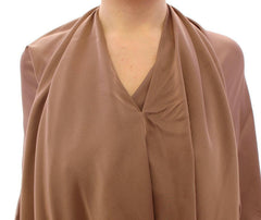 Lamberto Petri Brown Draped Silk Sheath Shift Coctail Dress -   -  Lamberto Petri.