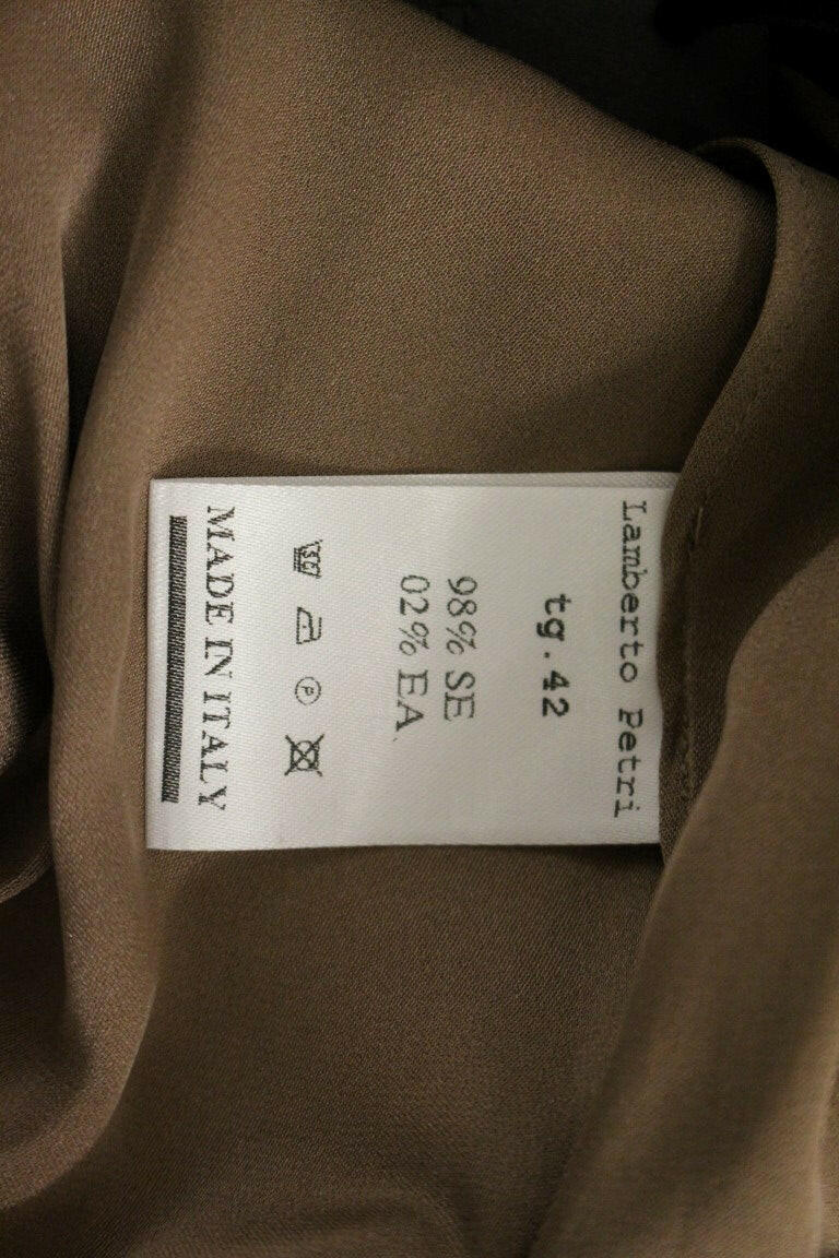 Lamberto Petri Brown Draped Silk Sheath Shift Coctail Dress -   -  Lamberto Petri.