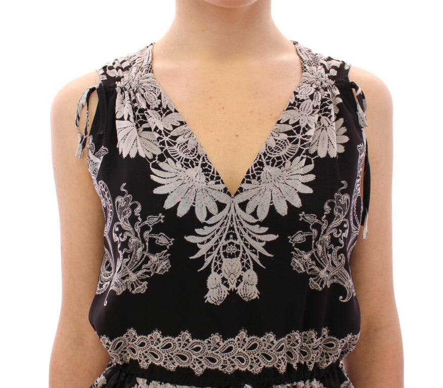 Sachin & Babi Black Silk Floral Pattern Shift Coctail Dress -   -  Sachin & Babi.