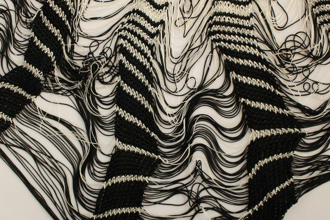 Alice Palmer White Black Knitted Assymetrical Skirt -   -  Alice Palmer.