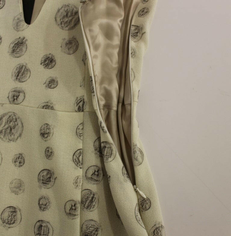 Andrea Incontri White Printed Shift V-neck Sheath Dress -   -  Andrea Incontri.