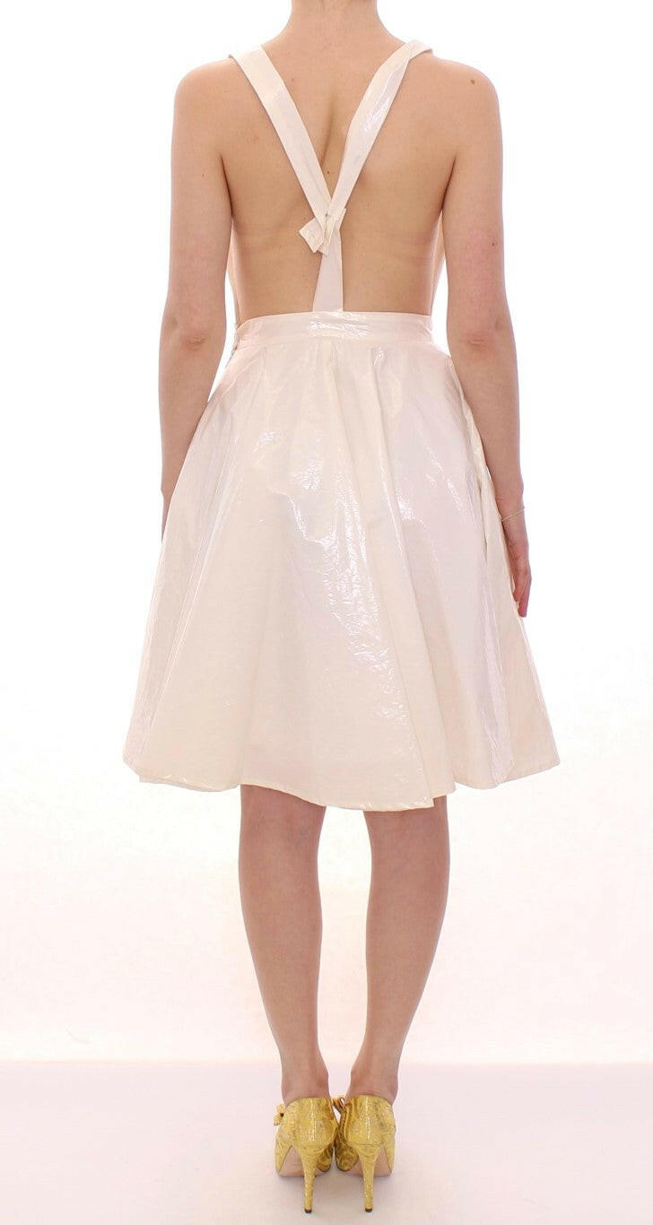 Licia Florio White Halterneck Knee Length Tea Dress -   -  Licia Florio.