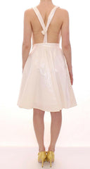Licia Florio White Halterneck Knee Length Tea Dress -   -  Licia Florio.