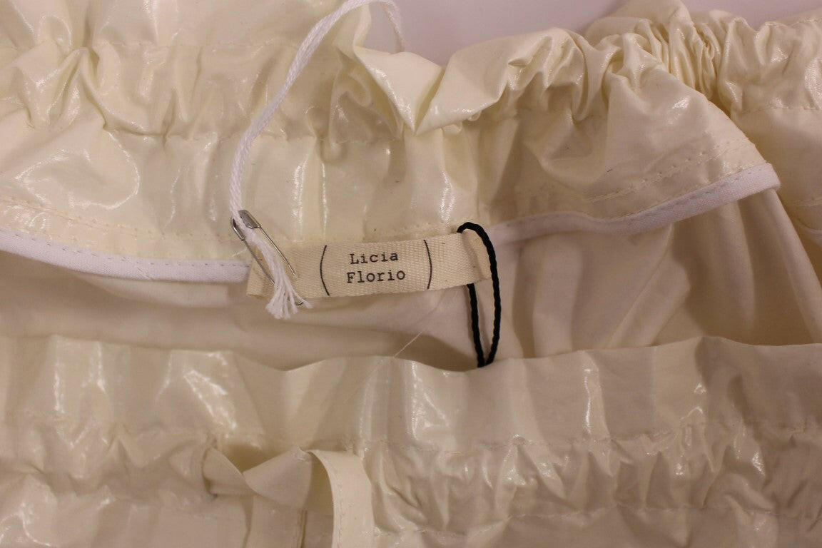 Licia Florio White Above-Knee Stretch Waist Strap Skirt -   -  Licia Florio.