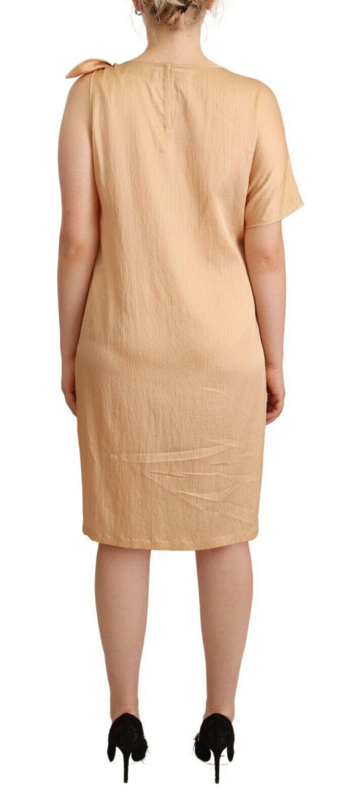 Moschino Beige One Sleeve Knee Length Shift Dress -   -  Moschino.