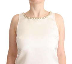Elisabetta Franchi White Polyester Sleeveless Mini Shift Dress -   -  Elisabetta Franchi.