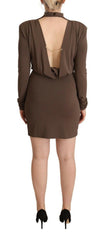Patrizia Pepe Brown Acetate Long Sleeves Turtle Neck Sheath Dress -   -  Patrizia Pepe.