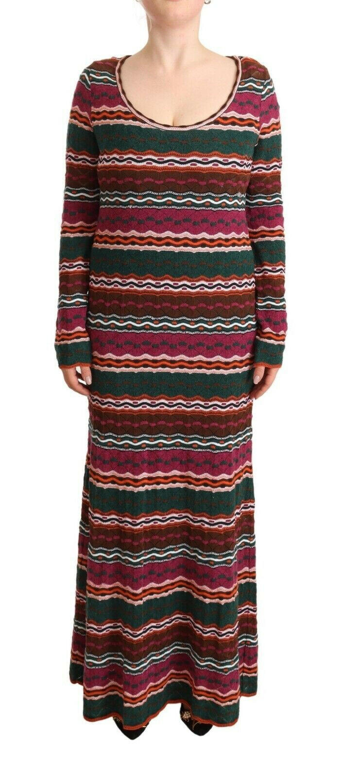 Missoni Multicolor Stripe Wool Knitted Maxi Sheath Dress -   -  Missoni.