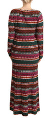 Missoni Multicolor Stripe Wool Knitted Maxi Sheath Dress -   -  Missoni.