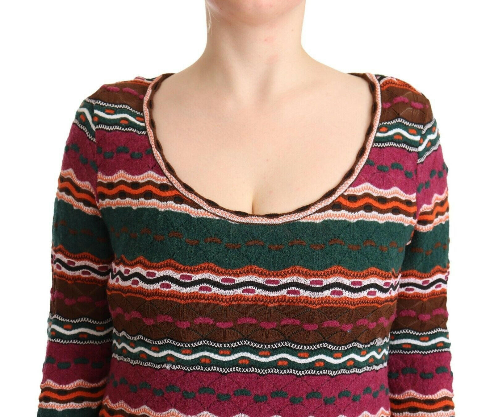 Missoni Multicolor Stripe Wool Knitted Maxi Sheath Dress -   -  Missoni.
