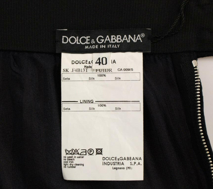 Dolce & Gabbana Black Silk Transparent Above Knees Skirt -   -  Dolce & Gabbana.