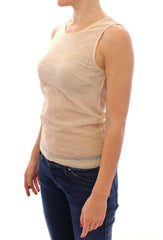 Dolce & Gabbana Beige Sleeveless Cotton Top Tank Blouse -   -  Dolce & Gabbana.