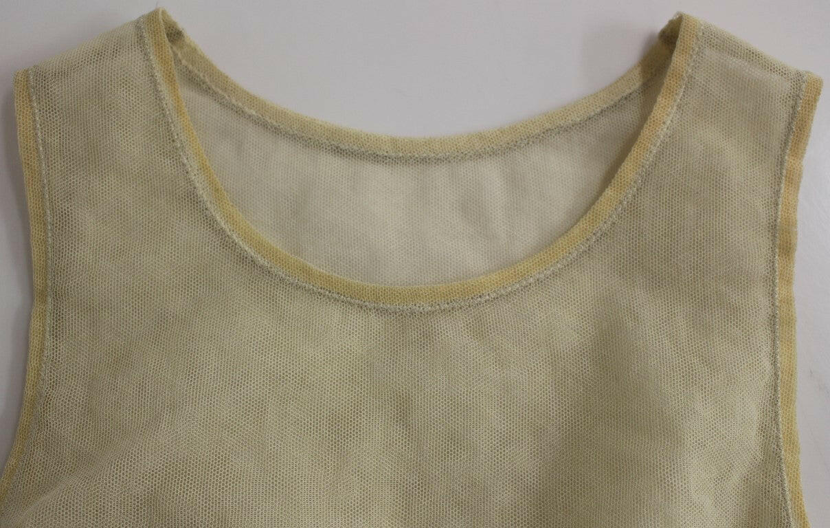 Dolce & Gabbana Beige Sleeveless Cotton Top Tank Blouse -   -  Dolce & Gabbana.