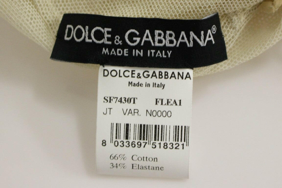 Dolce & Gabbana Beige Sleeveless Cotton Top Tank Blouse -   -  Dolce & Gabbana.