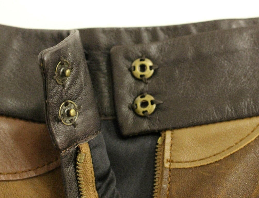 Dolce & Gabbana Brown Patchwork Leather Straight Skirt -   -  Dolce & Gabbana.