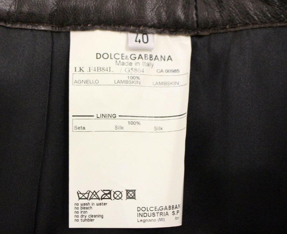 Dolce & Gabbana Brown Patchwork Leather Straight Skirt -   -  Dolce & Gabbana.