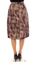 Dolce & Gabbana Brown Floral Silk Straight Full Skirt -   -  Dolce & Gabbana.