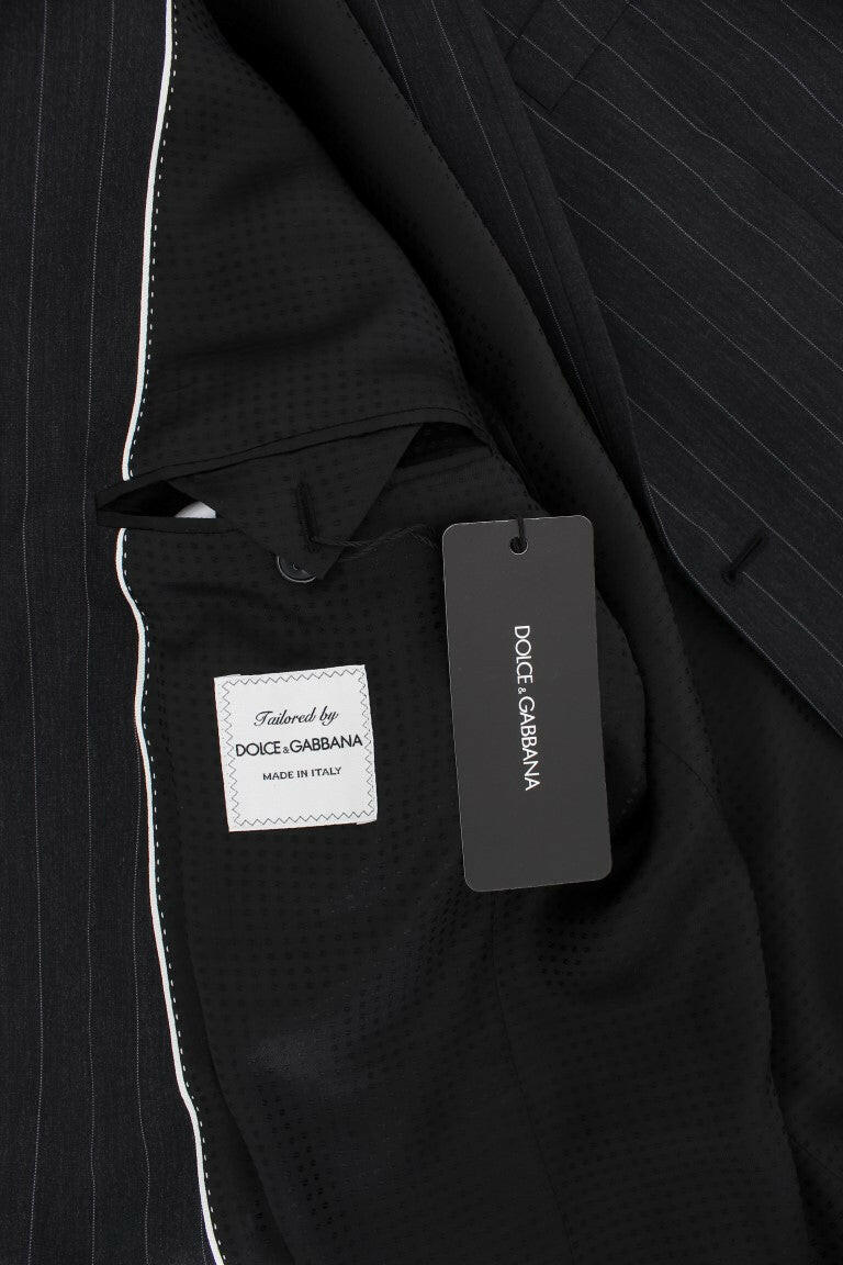 Dolce & Gabbana Gray Striped Slim Fit Wool Blazer -   -  Dolce & Gabbana.