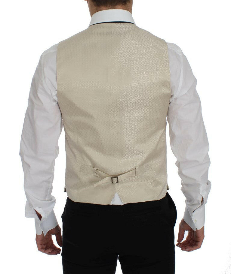 Dolce & Gabbana Beige Polka Dot Silk 2 Piece Blazer -   -  Dolce & Gabbana.