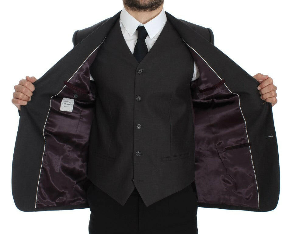 Dolce & Gabbana Gray Slim Fit Linen Blazer Jacket -   -  Dolce & Gabbana.