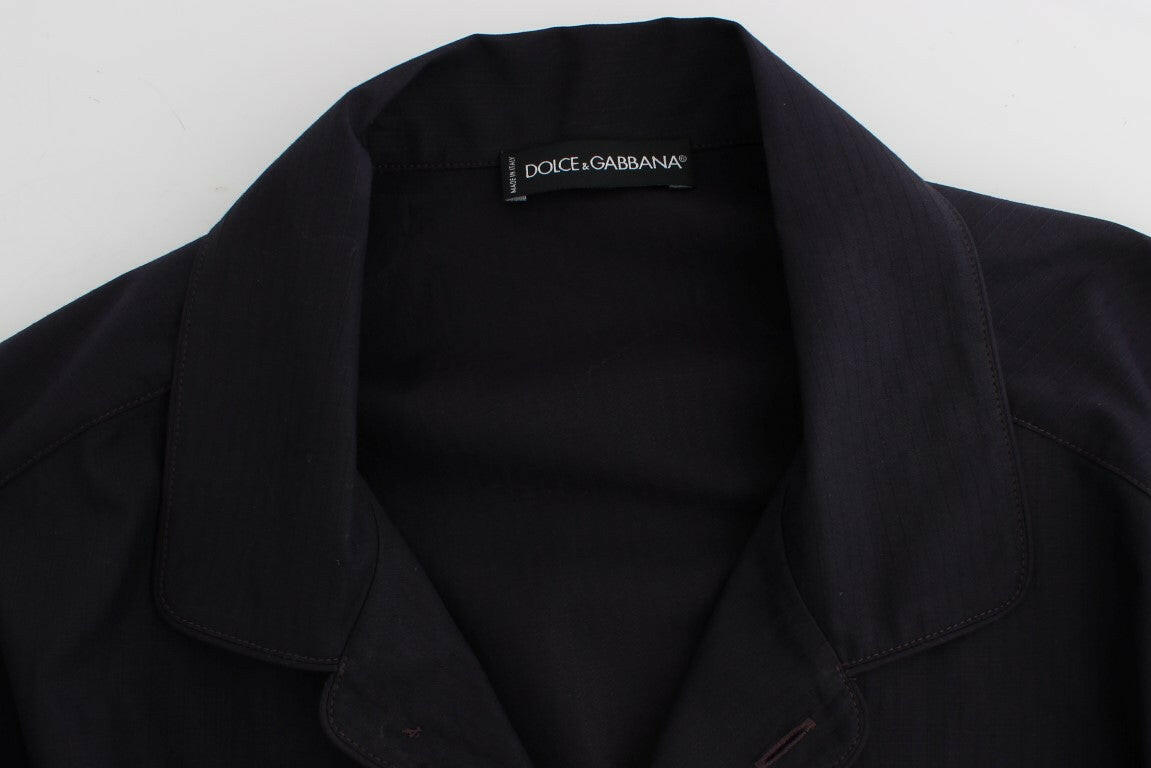 Dolce & Gabbana Purple Striped Cotton Pajama Lounge Shirt -   -  Dolce & Gabbana.