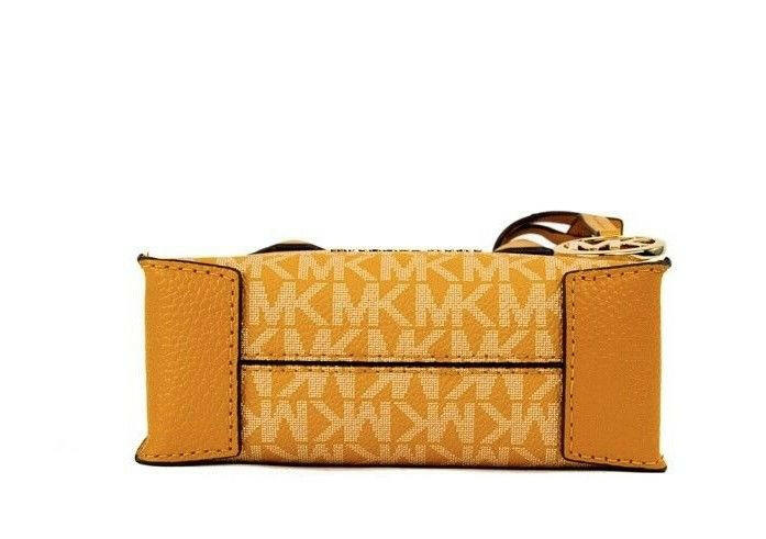 Michael Kors Mercer XS Honeycomb Gold Signature PVC North South Shopper Crossbody Bag -  Luxury Cross Body Bag for Women -  Michael Kors.