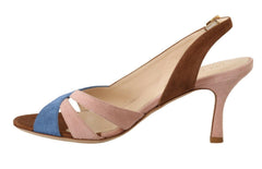 GIA COUTURE Multicolor Suede Leather Slingback Heels Sandals Shoes -   -  GIA COUTURE.