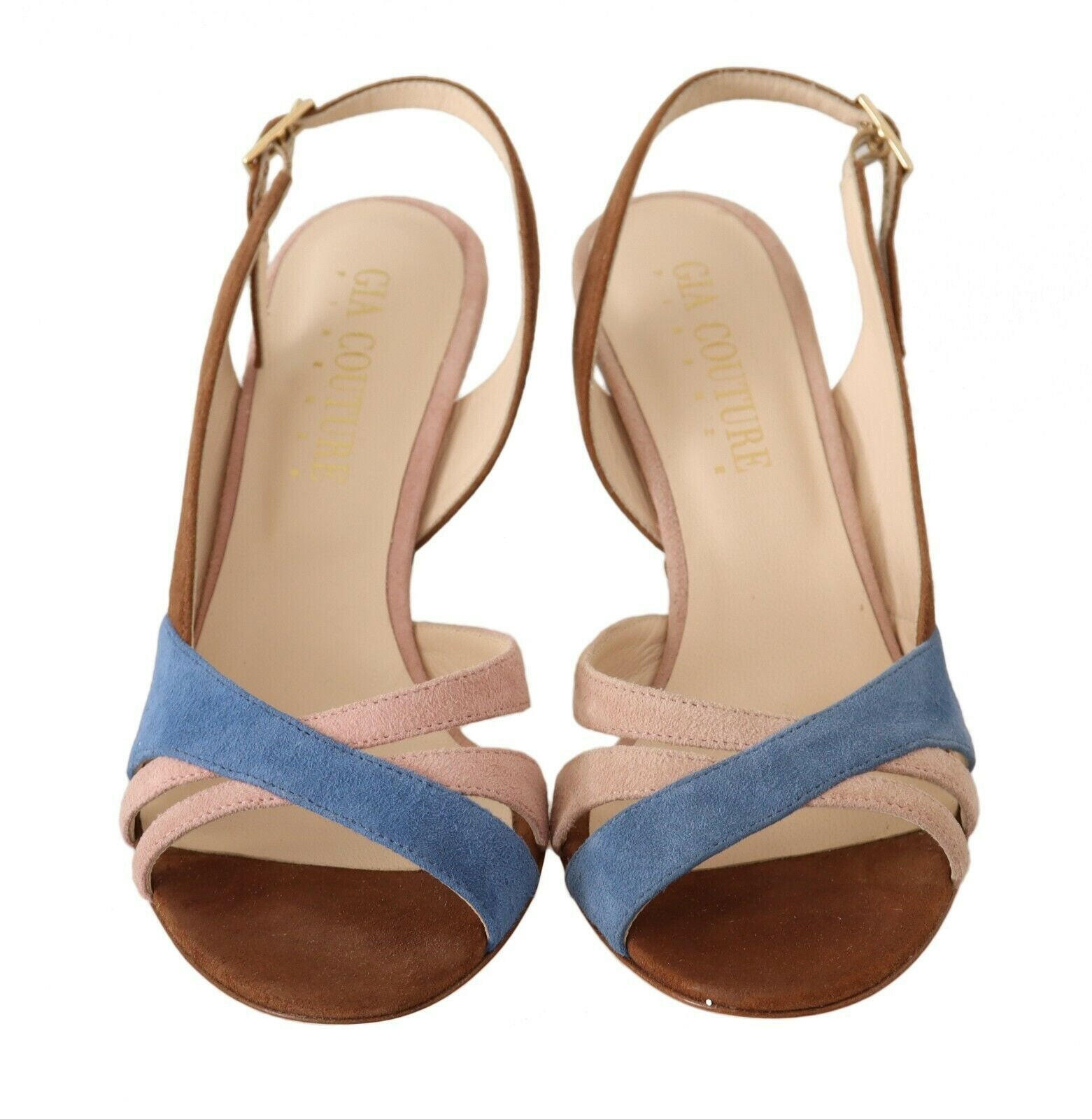 GIA COUTURE Multicolor Suede Leather Slingback Heels Sandals Shoes -   -  GIA COUTURE.