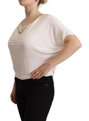 Guess By Marciano White Short Sleeves Gold Chain T-shirt Top -   -  Guess By Marciano.