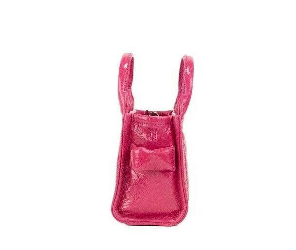 Marc Jacobs The Shiny Crinkle Micro Tote Magenta Leather Crossbody Bag Handbag -  Luxury Cross Body Bag for Women -  Marc Jacobs.