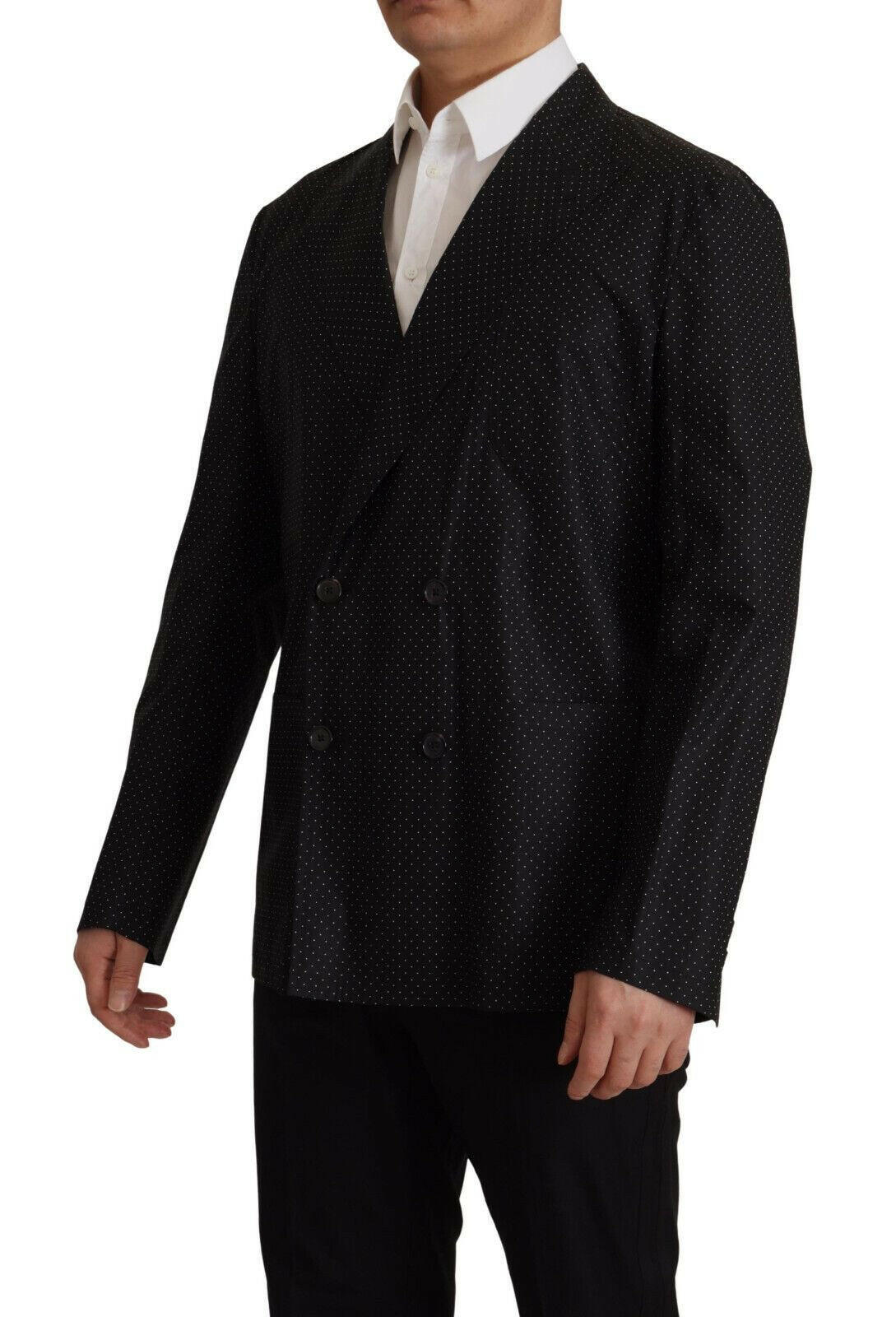 Dolce & Gabbana Black Polka Dotted Cotton Blazer Jacket -   -  Dolce & Gabbana.