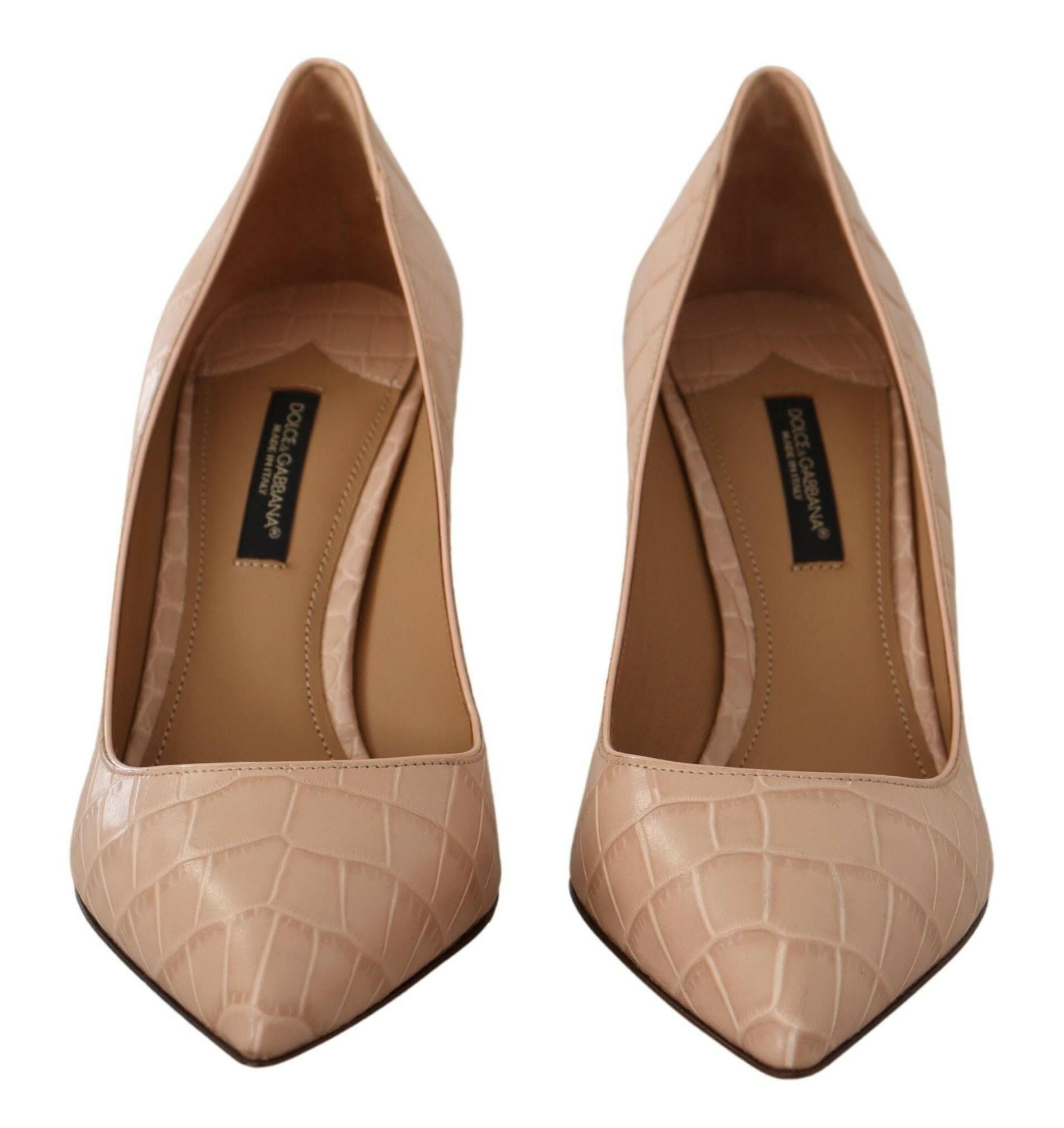 Dolce & Gabbana Beige Nude Leather BELLUCCI Heels Pumps Shoes -   -  Dolce & Gabbana.