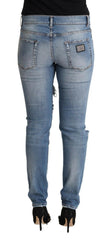 Dolce & Gabbana Blue Distressed Cotton Denim Skinny Jeans -   -  Dolce & Gabbana.