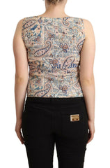 John Galliano Multicolor Cotton Sleeveless V-neck Tank Top -   -  John Galliano.