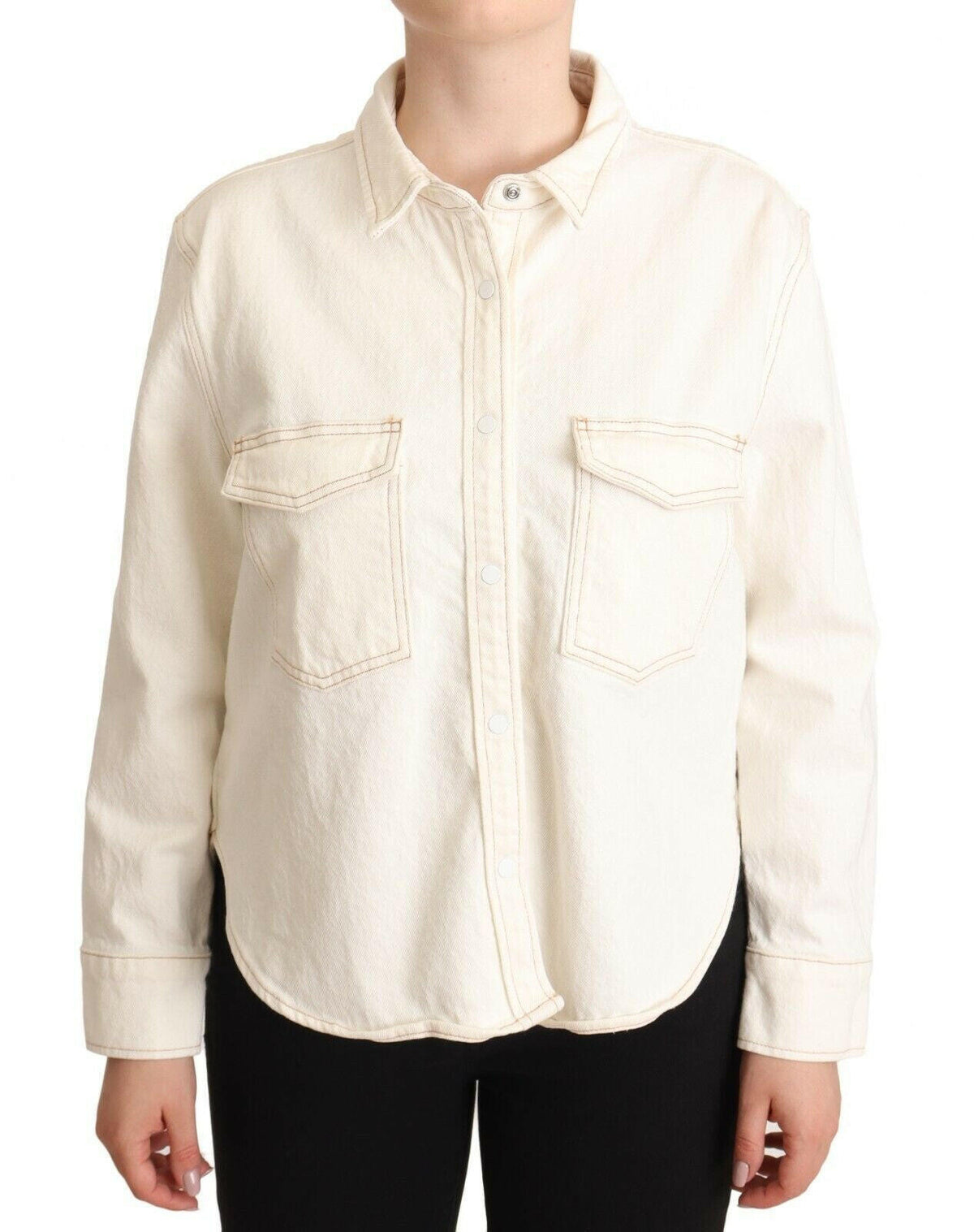 Levi's White Cotton Collared Long Sleeves Button Down Polo Top -   -  Levi's.