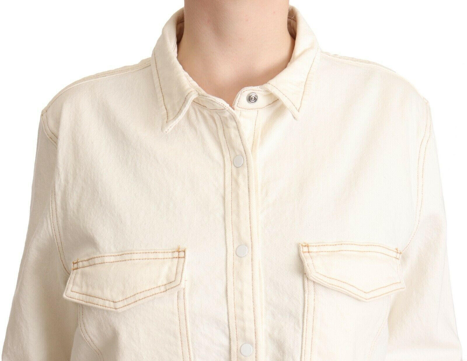 Levi's White Cotton Collared Long Sleeves Button Down Polo Top -   -  Levi's.