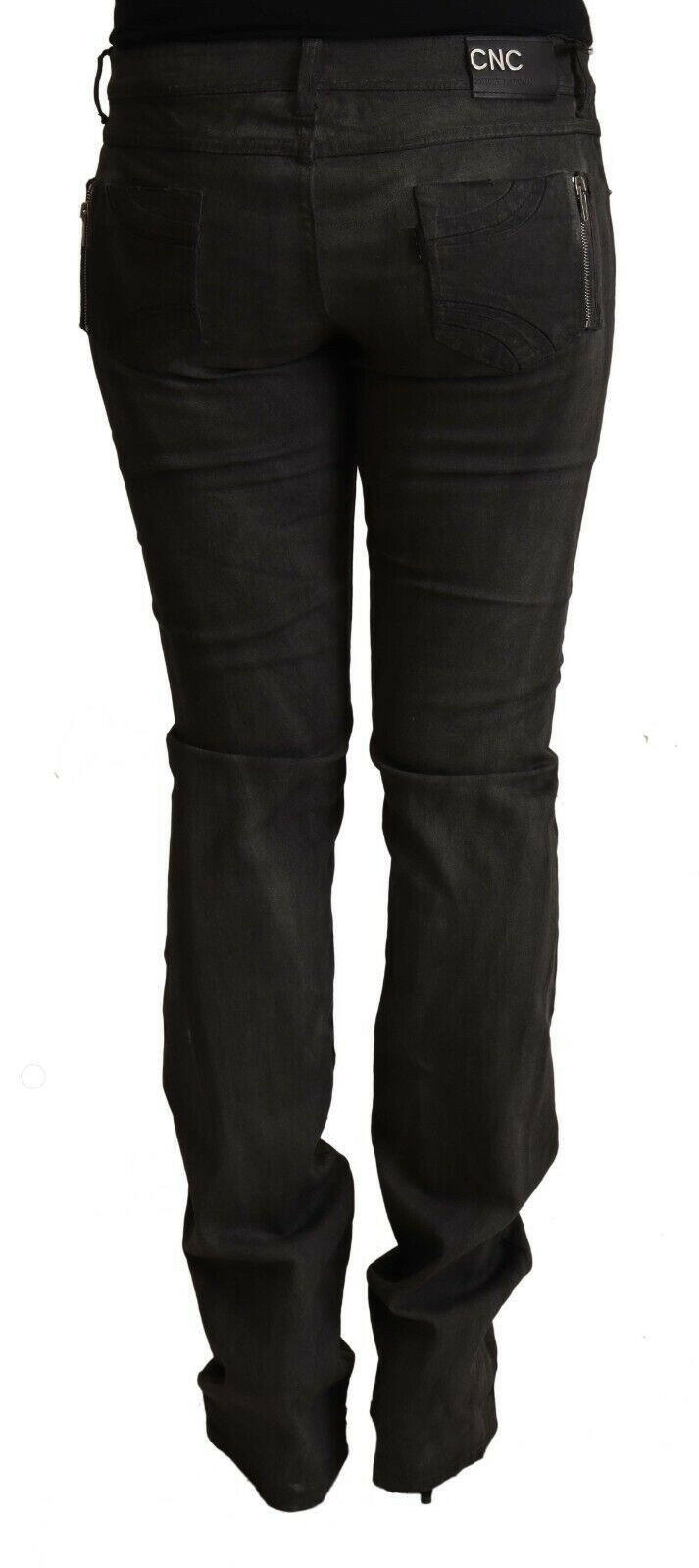 Costume National Black Cotton Mid Waist Skinny Pants -   -  Costume National.