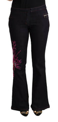 Exte Black Cotton Mid Waist Cotton Flared Jeans -   -  Exte.