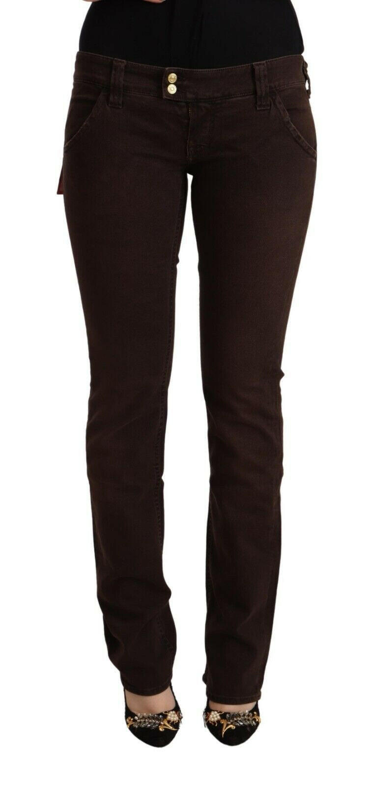CYCLE Brown Cotton Stretch Low Waist Slim Fit Denim Jeans -   -  CYCLE.