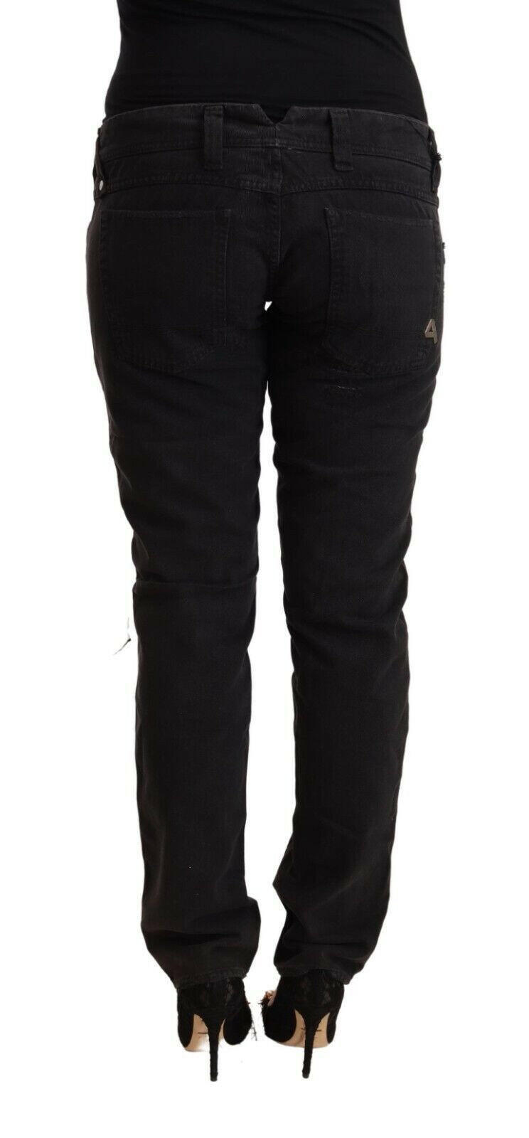 CYCLE Black Cotton Distressed Low Waist Slim Fit Denim Jeans -   -  CYCLE.