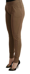 Scervino Street Brown Viscose Mid Waist Slim Tapered Pants -   -  Scervino Street.