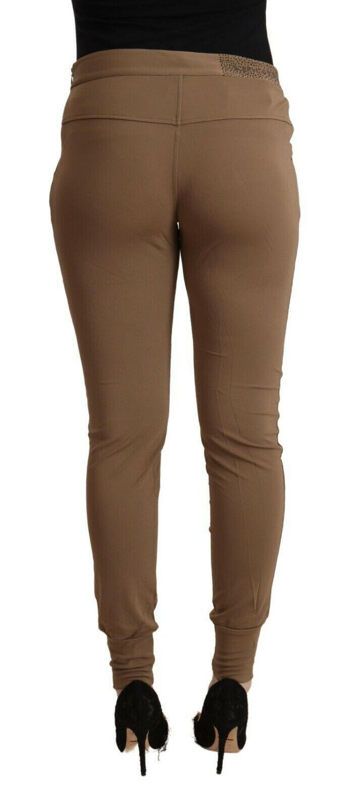 Scervino Street Brown Viscose Mid Waist Slim Tapered Pants -   -  Scervino Street.